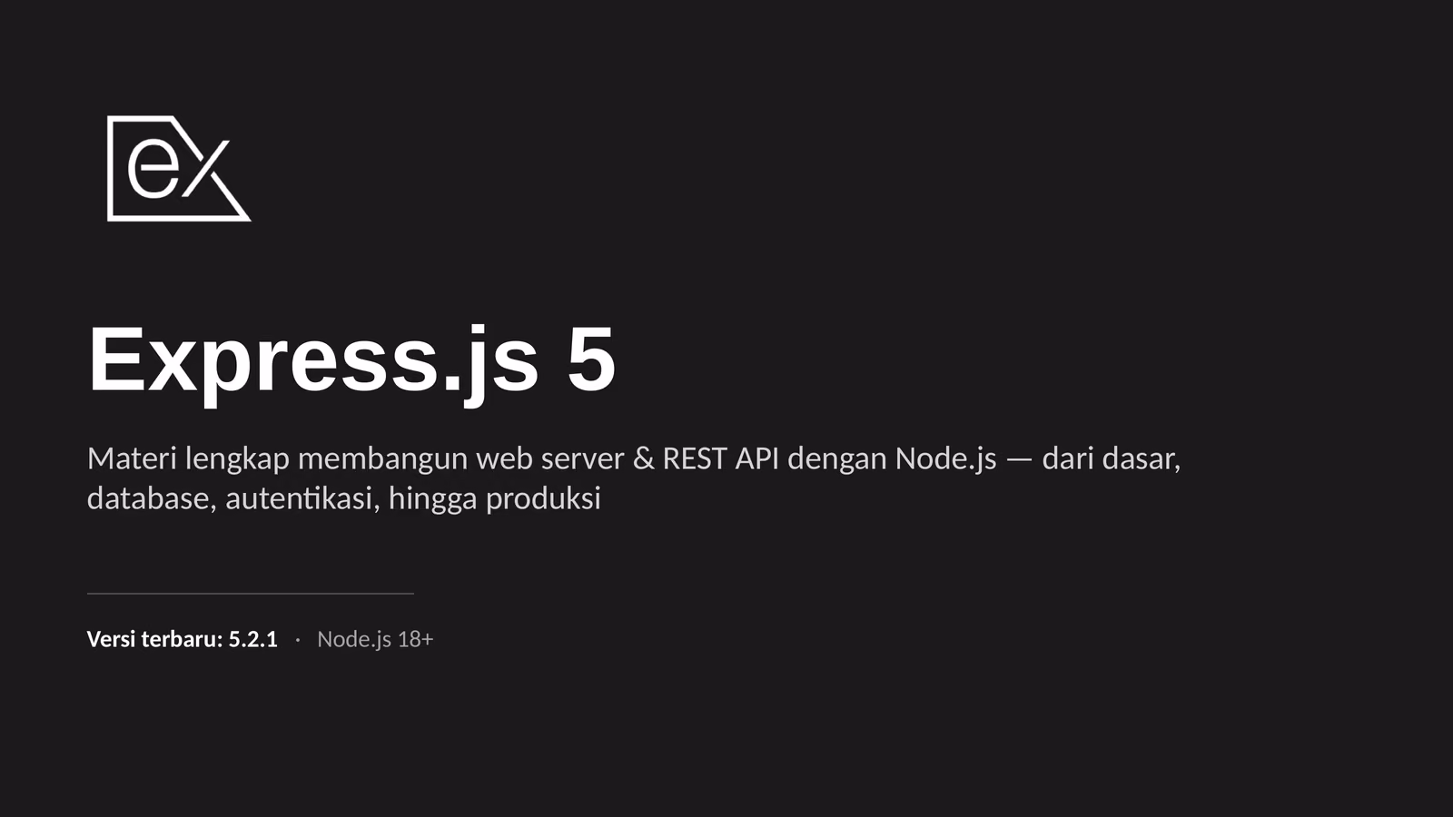 Express.js 5, slide 1 dari 56