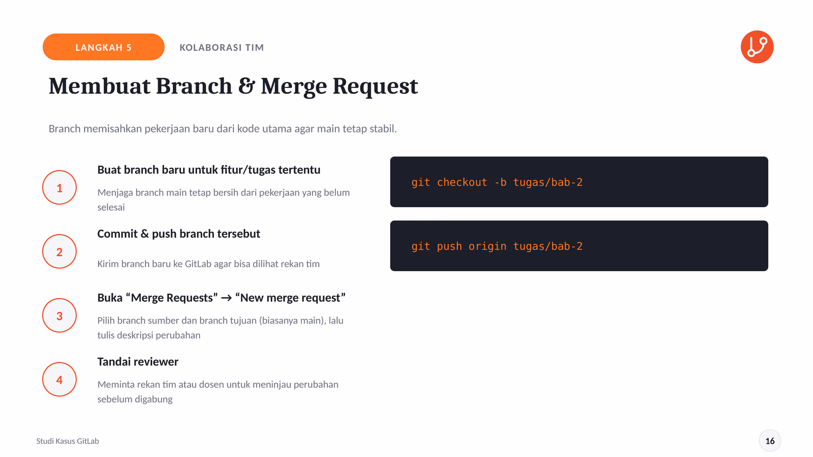 Membuat Branch dan Merge Request