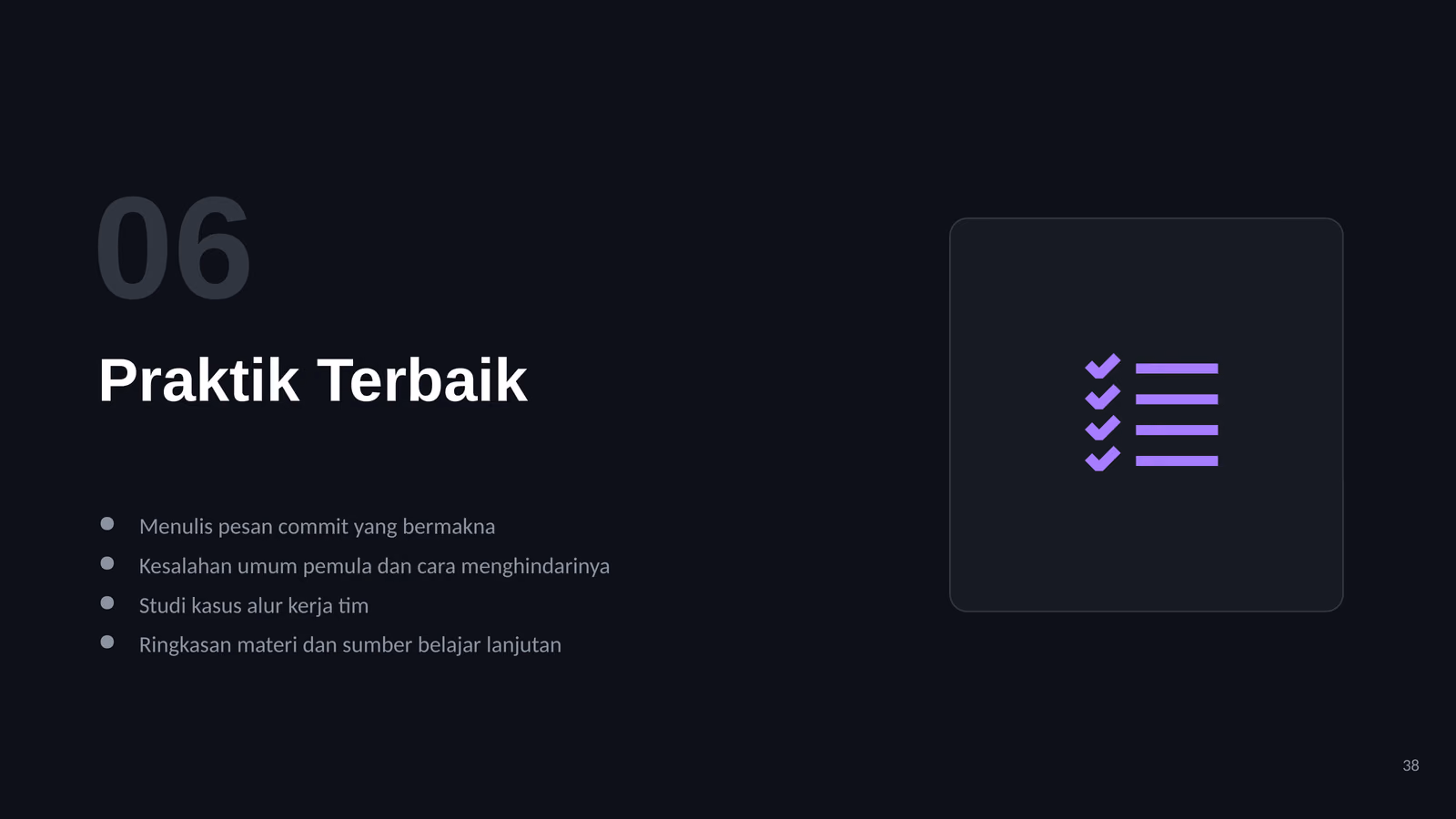 Praktik Terbaik, Kesalahan Umum, dan Studi Kasus Tim, slide 1 dari 7