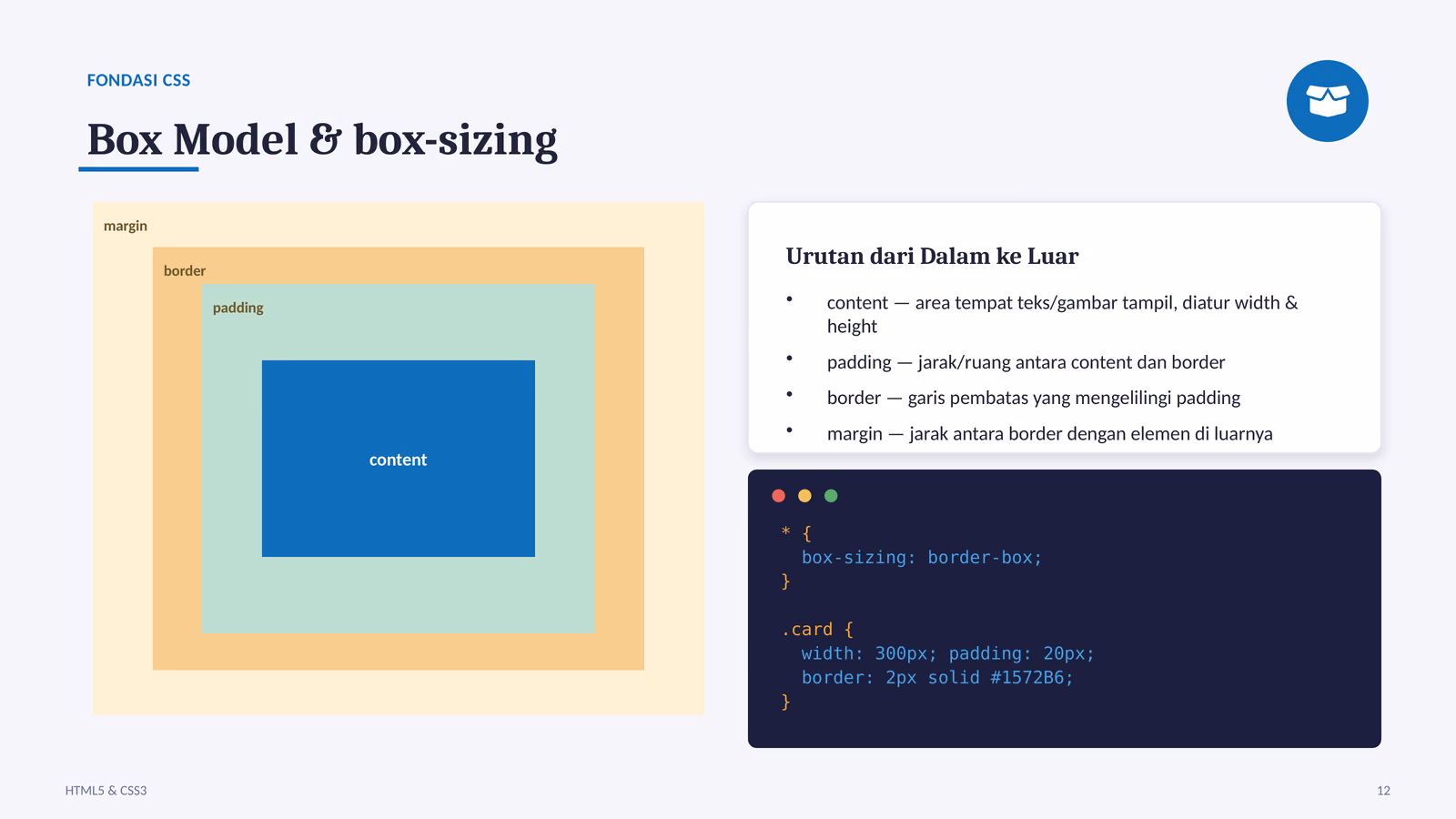 Box Model, Display, dan Position, slide 1 dari 3