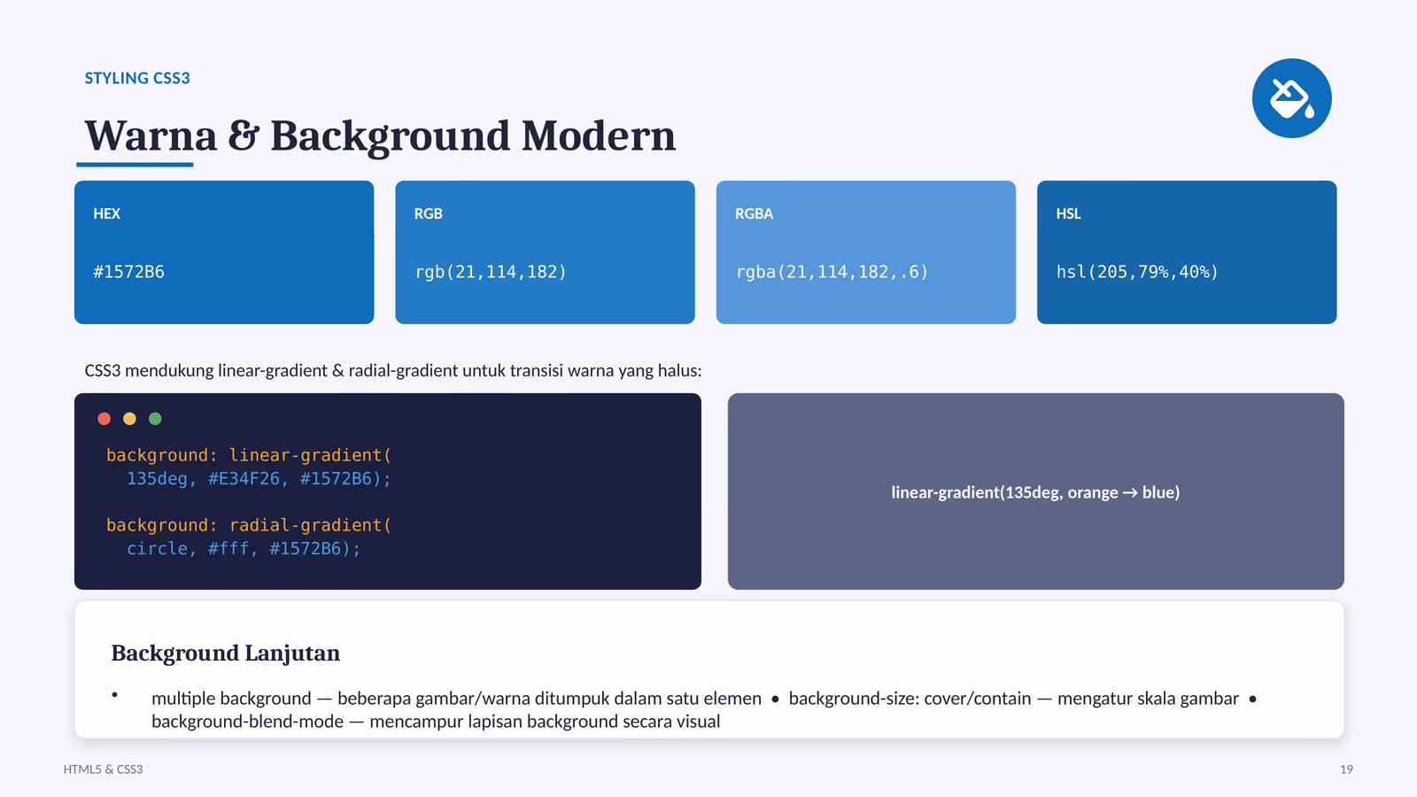 Warna dan background modern