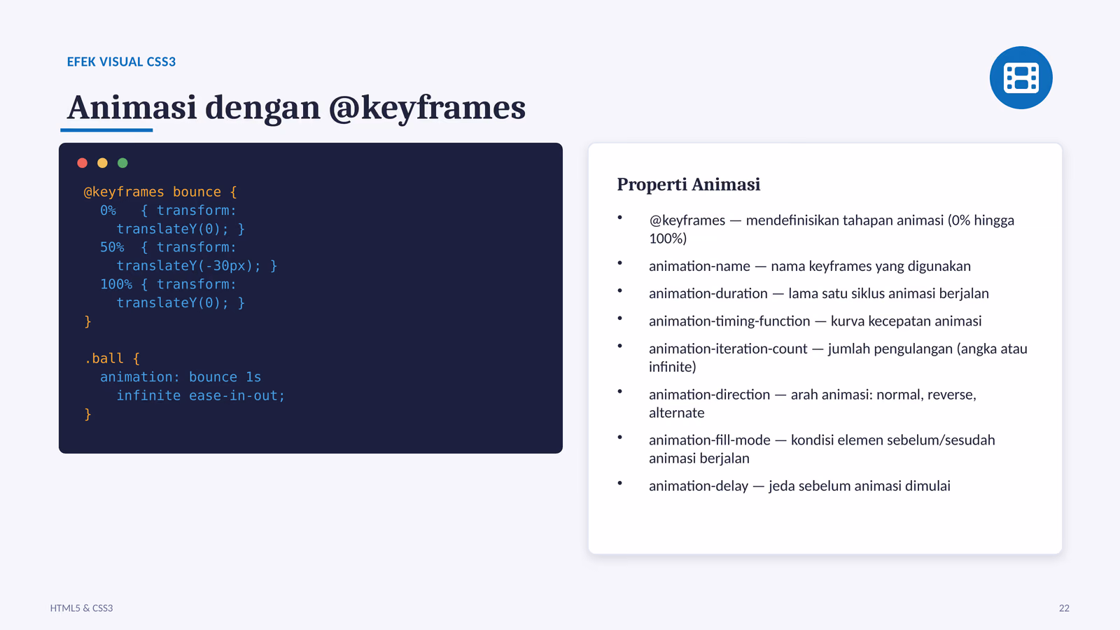 Animasi dengan keyframes