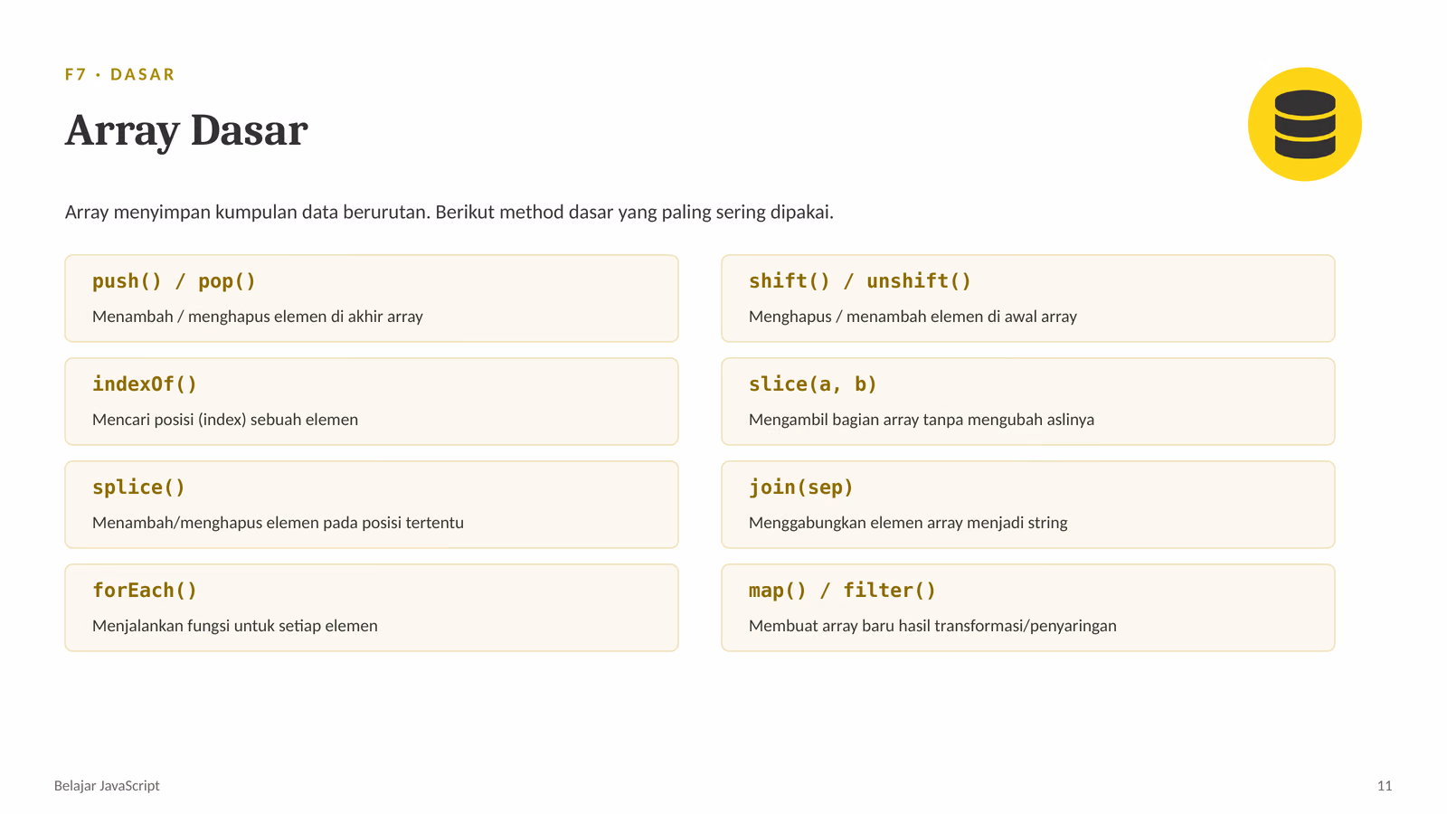 Array dan Object, slide 1 dari 2