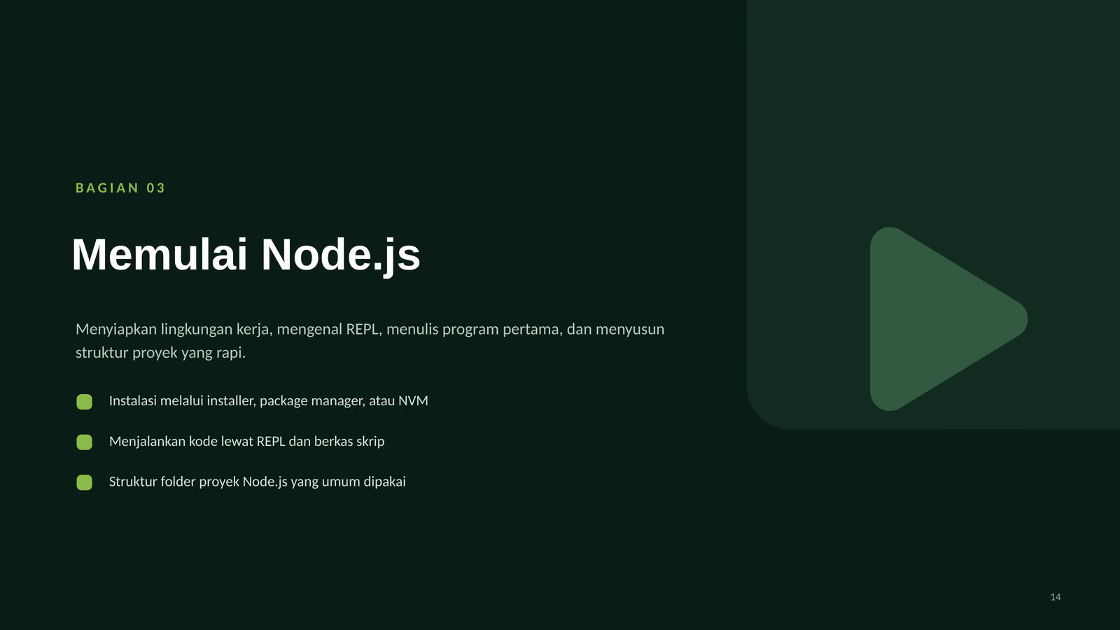 Memulai Node.js dan Lingkungan Kerja, slide 1 dari 5