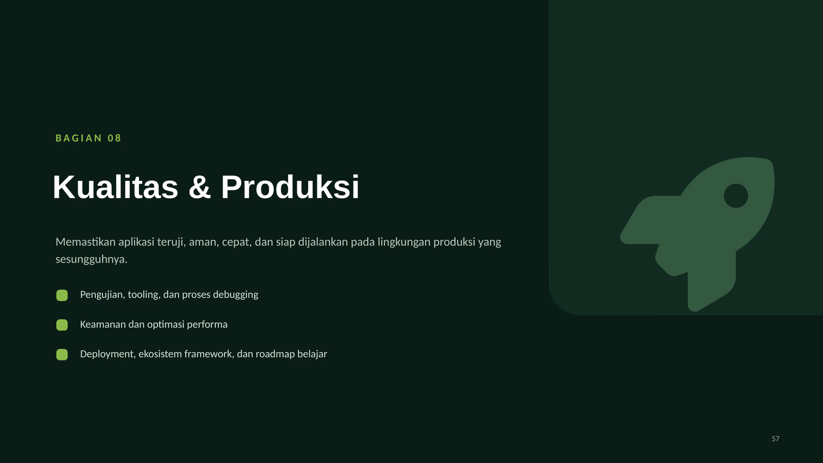 Pengujian, Optimasi, dan Deployment Produksi, slide 1 dari 12