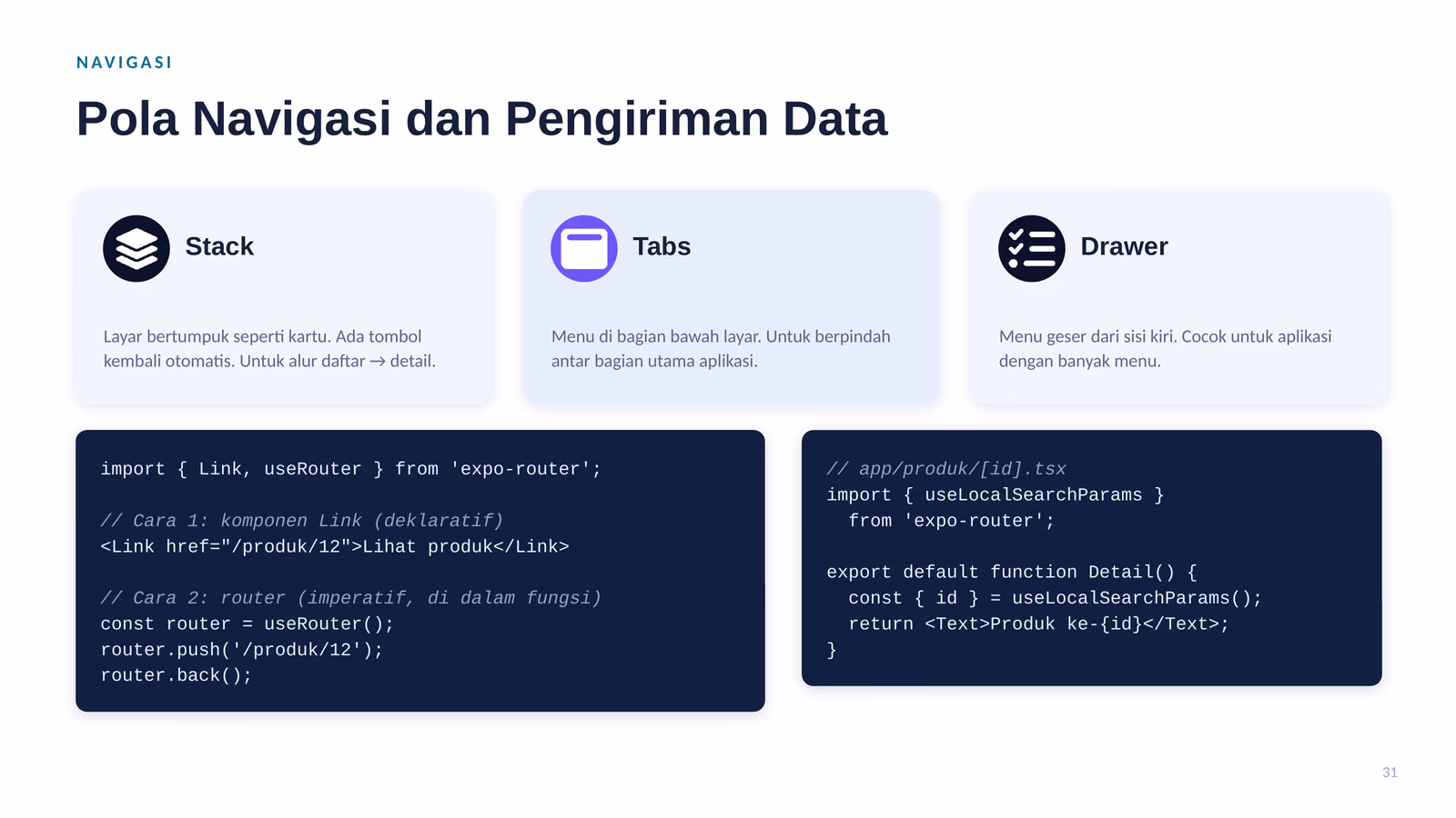 Pola Navigasi dan Pengiriman Data