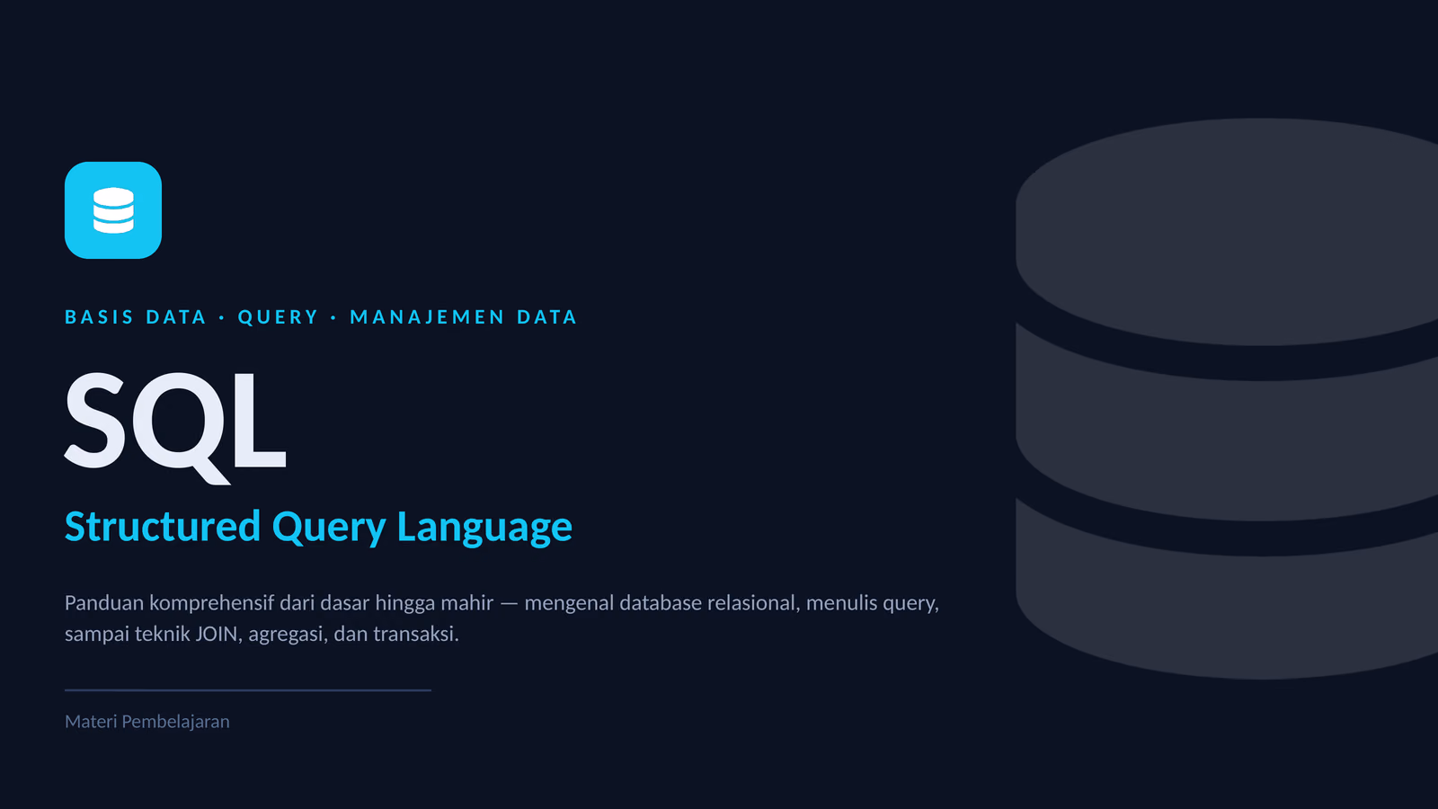 Cover Materi SQL