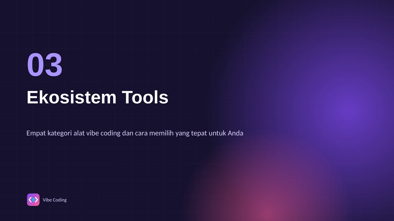 Ekosistem Tools Vibe Coding, slide 1 dari 3
